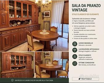 Sala da pranzo vintage in legno massello