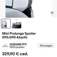 Estensione spoiler carbonio per abarth 595/695