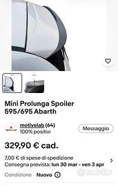 Estensione spoiler carbonio per abarth 595/695