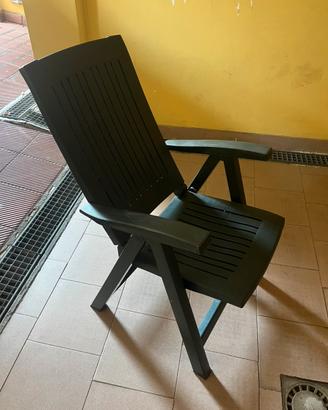 Sedia lettino da giardino 3pz