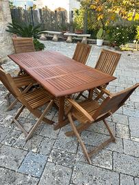 Tavolo e sedie da giardino