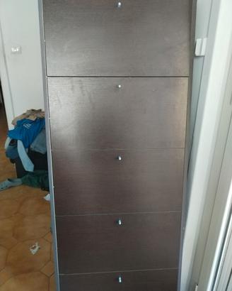 scarpiera 5 scomparti marrone
