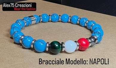 Bracciale modello NAPOLI pietra naturale e acciaio