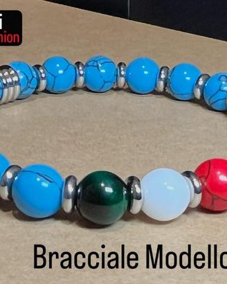 Bracciale modello NAPOLI pietra naturale e acciaio