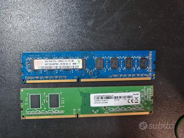 Lotto x2 Memorie RAM 2GB DDR3