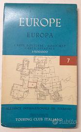 Carta EUROPA del TCI n° 7 - anno 1958