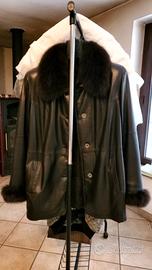 Giacca pelle con pelliccia