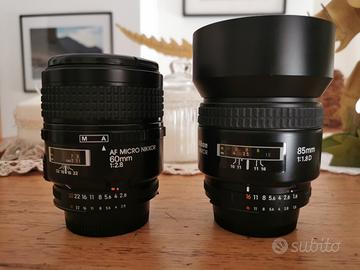 AF MICRO NIKKOR  60mm  F2.8 e 85mm F1. 8D