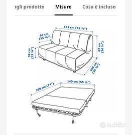Divano letto Ikea  LYCKSELE MURBO