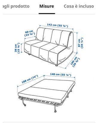Divano letto Ikea  LYCKSELE MURBO