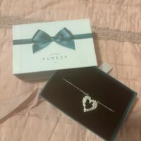 Collier oro bianco con cuore in diamanti