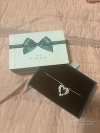 Collier oro bianco con cuore in diamanti