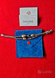 Misani bracciale cuoio e oro 