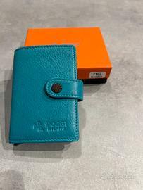 Portafogli/portatessere in vera pelle per donna