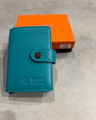 Portafogli/portatessere in vera pelle per donna