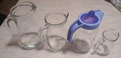 Set 4 caraffe in vetro assortite