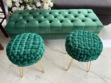Panca e sgabelli/pouf verdi