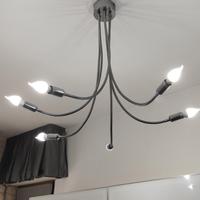 Lampadario vintage 6 bracci flessibili 