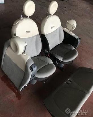 Tappezzeria sedili Fiat 500 pelle e tessuto