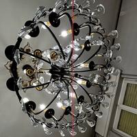 Lampadario ottone cristallo