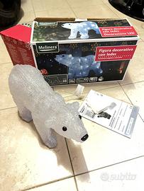 decorazioni di natale a led orso polare