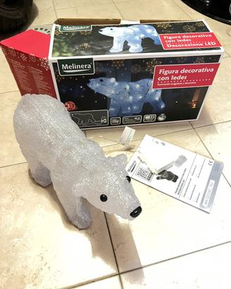 decorazioni di natale a led orso polare