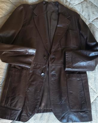 Giacca vintage in vera pelle tg 50