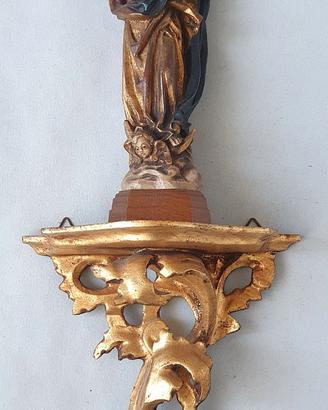 STATUA LIGNEA DELLA VERGINE MARIA CON BAMBINO GESÙ