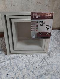 Set 3 mensole da Muro a forma di Cubo/rettangolari