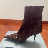 Stivaletti marroni in camoscio Sergio Rossi n.41