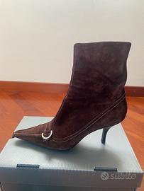 Stivaletti marroni in camoscio Sergio Rossi n.41