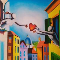 quadro dipinto a mano arte moderna metafisica