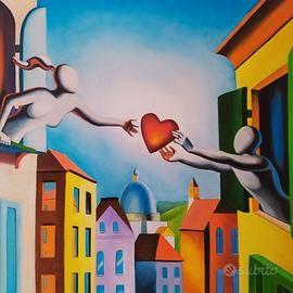 quadro dipinto a mano arte moderna metafisica