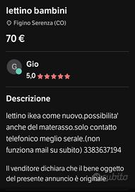 lettino bambini