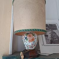 Lampada vintage in ceramica dipinta a mano