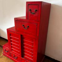 Mobile stile orientale rosso in legno