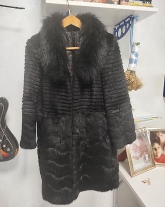 Pregiato Cappotto in Vera Pelliccia Lapin