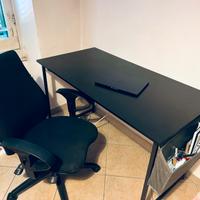 Scrivania 120 x 60 cm, nera smontabile