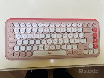 Tastiera logitech Icon Pop Keys rosa e off-white