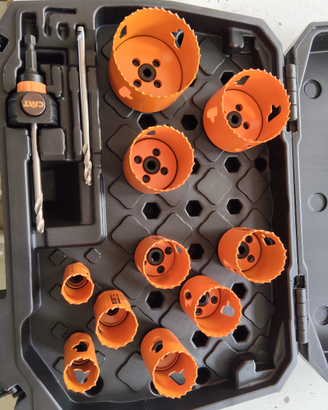 set seghe a tazza multiuso per acciaio/ plastica