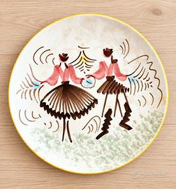 Piatto vintage decorato a mano Nuoro Sardegna