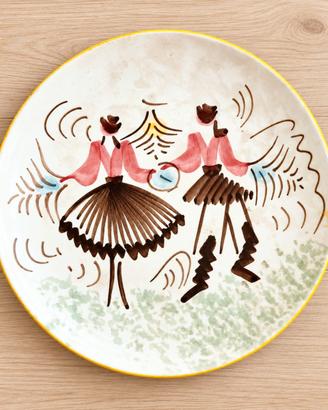 Piatto vintage decorato a mano Nuoro Sardegna