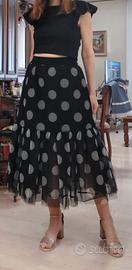 Gonna Twinset Actitude tulle a pois tg XS 