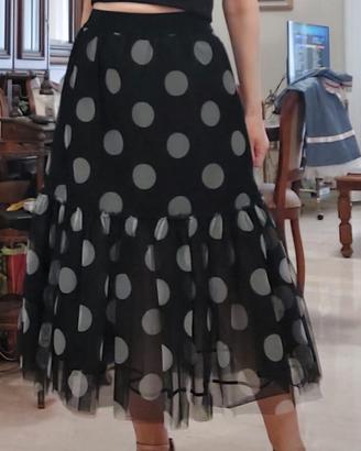 Gonna Twinset Actitude tulle a pois tg XS 