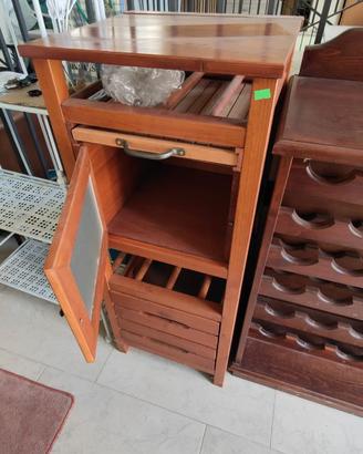 Mobile dispensa in legno massello con cassetti, sp