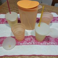 set Tupperware brocca e bicchieri