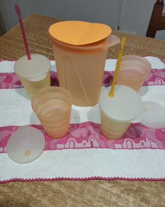 set Tupperware brocca e bicchieri