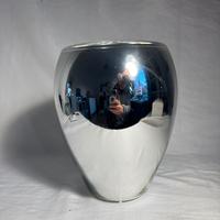 Vaso design Greggio Dogale vetro argentato 24 cm