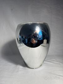 Vaso design Greggio Dogale vetro argentato 24 cm