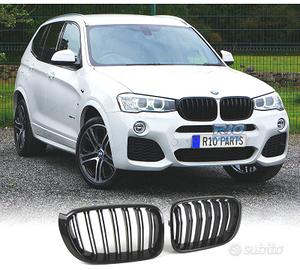 GRIGLIA DOPPIA BMW X3 F25 X4 F26 LOOK M NERO LUCID